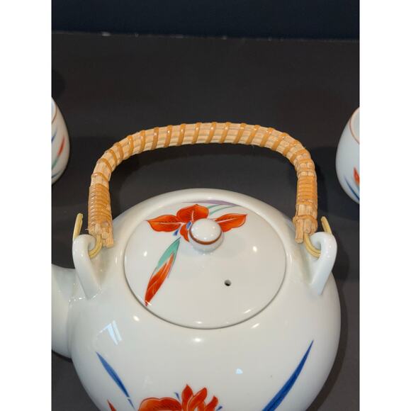 Vintage Japanese Arita-yaki Porcelain Tea Set-Kettle & 6 Handless Tea Cups - Picture 8 of 8